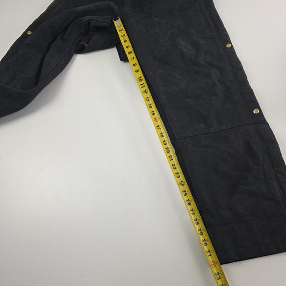 Carhartt Bib Overalls Mens Large Tall Black Insulated Quilt Lined Duck Canvas - Picture 7 of 16